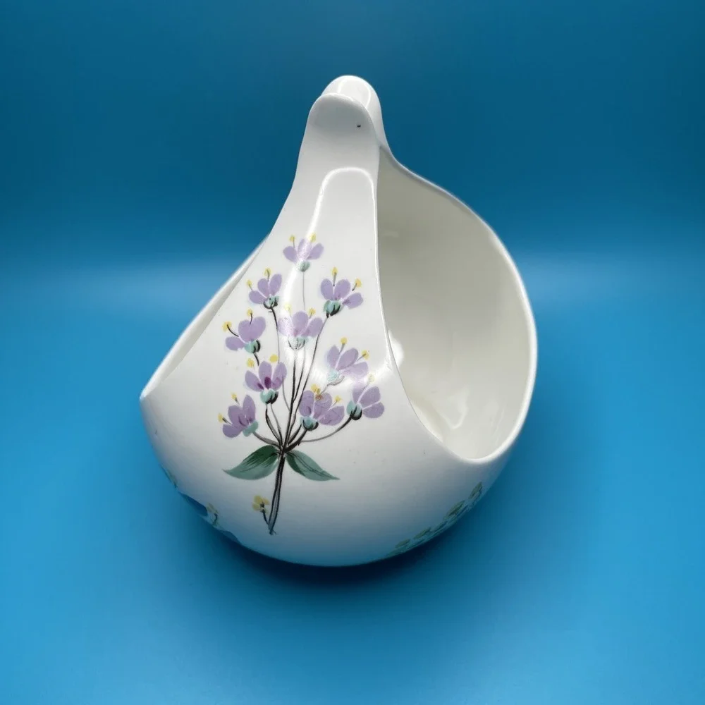 Hall Hallcraft Bouquet Gravy Boat Eva Zeisel‎ China Floral Vintage Easter MCM